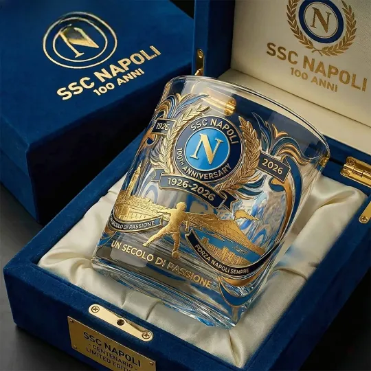 Discover Official Ssc Napoli 100Th Anniversary Centenary Whiskey Glass 2026