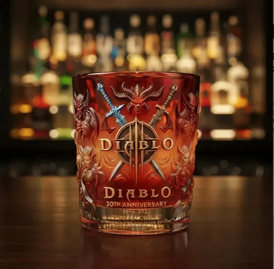 Discover Diablo 30th Anniversary 1996-2026 Commemorative Whiskey Glass