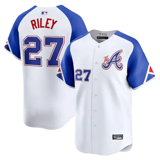 Discover Men's Austin Riley White City Connect  Player All Stitched Jersey #27