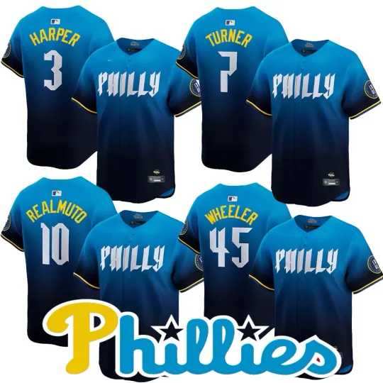 Discover Phillies Men's 2024 Blue City Connect  Stitched Jersey