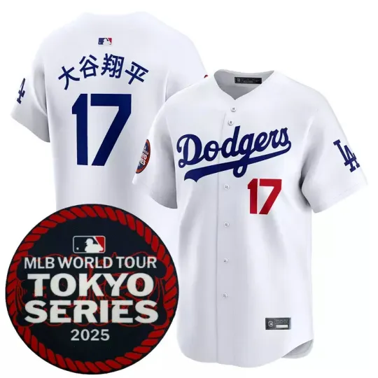 Men's #17 Shohei Ohtani Kanji White Home 2025 Tokyo Series All Printed Jersey++