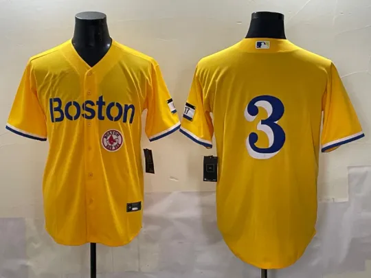 Discover Men's Red Sox #3 Ceddanne Rafaela Yellow  Stitched Jersey NWT