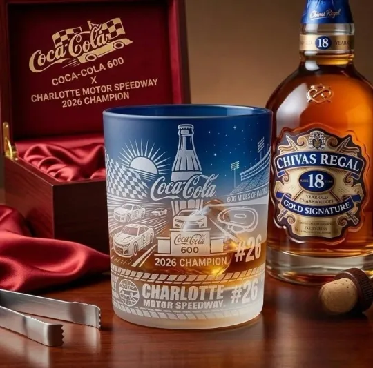 Discover CocaCo 600 2026 Champion Whiskey Glass