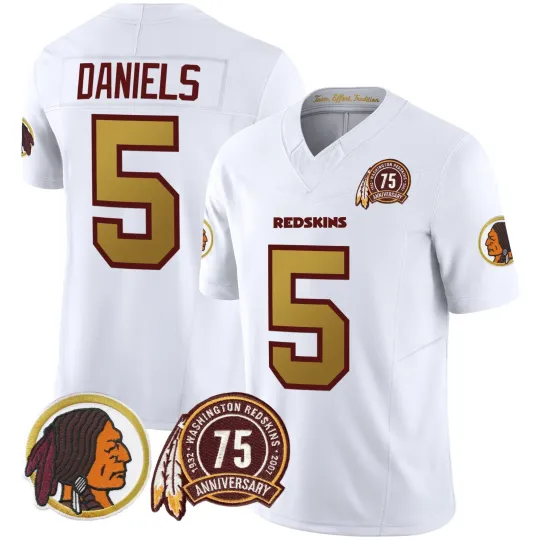 Discover Custom Men's #5 Daniels White 75th Patch Throwback  Printed Jersey