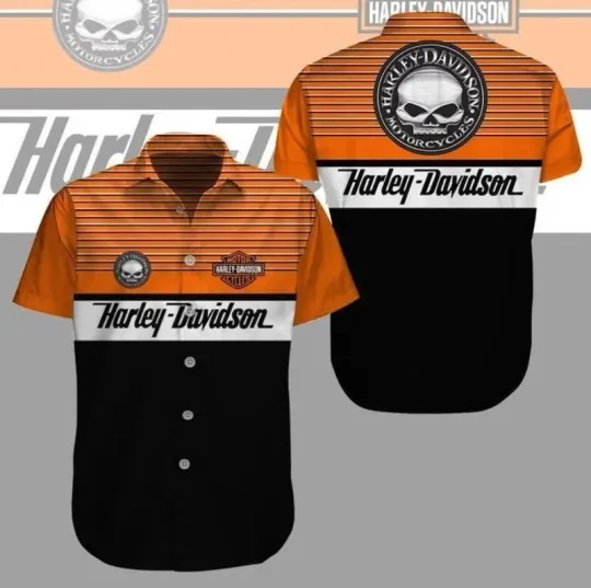 Discover Harley Racing Davidson Hawaiian Button Down Shirt