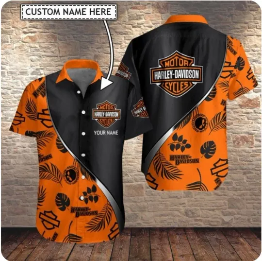 Discover Personalized Harley Racing Davidson Hawaiian Button Down Shirt