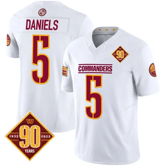 Discover Custom Men's #5 Daniels White Thanksgiving With 90th  Printed Jersey