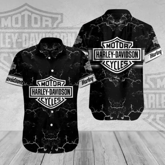 Discover Harley Racing Davidson Hawaiian Button Down Shirt
