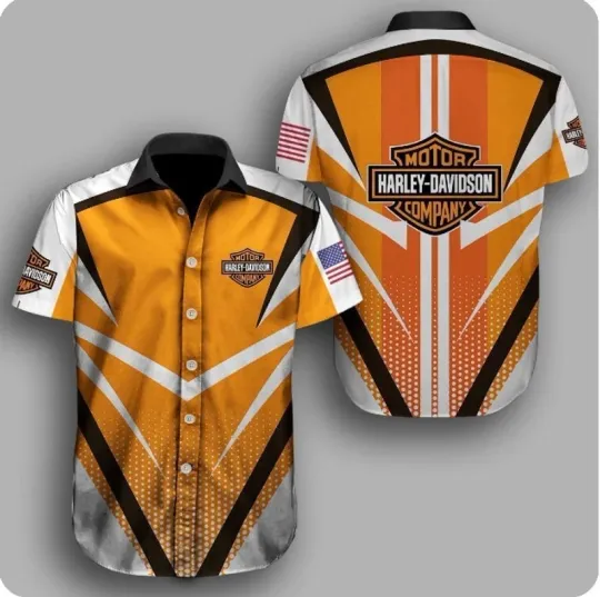Discover Harley Racing Davidson Hawaiian Button Down Shirt