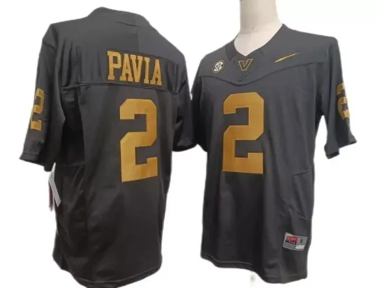 Discover #2 Diego Pavia Black Gold/Black/White MEN Jersey Duty-free US