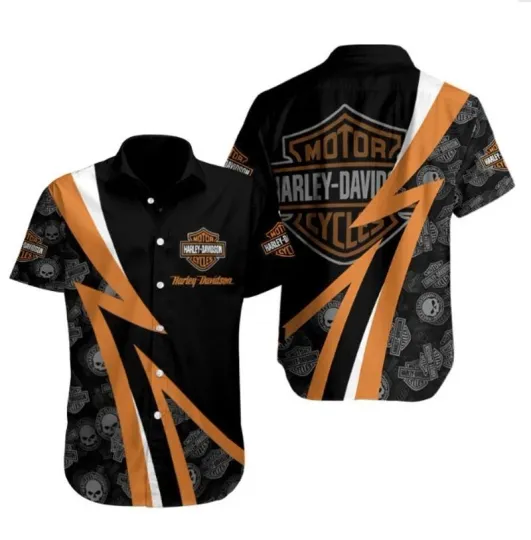 Discover Harley Racing Davidson Hawaiian Button Down Shirt