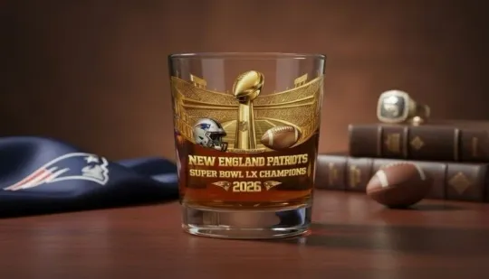 Discover Patriots Champions 2026 Trophy Edition Whiskey Glass