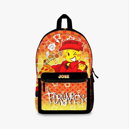 Discover Custom Elliot's Pizza Backpack | Pizza Lover Gift - Customizable, 1.3lbs School Bag | Roblox,
