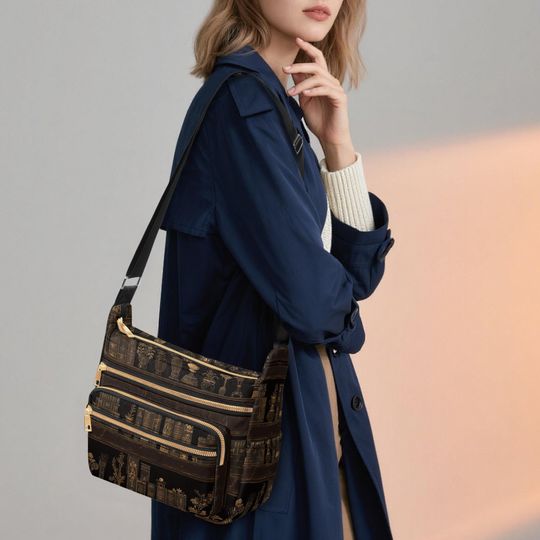 Discover Ancient books art design make a nice gift for book lovers. Multi-pocket Crossbody Bag