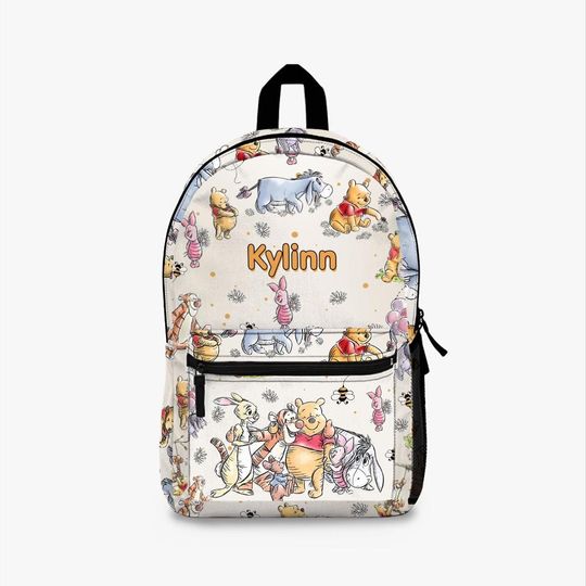 Discover Custom Winnie the Pooh Backpack, Personalized Cartoon Bear School Bag
