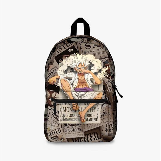 Discover Monkey D. Luffy Gear 5 Backpack, One Piece Wanted Poster Anime Bag
