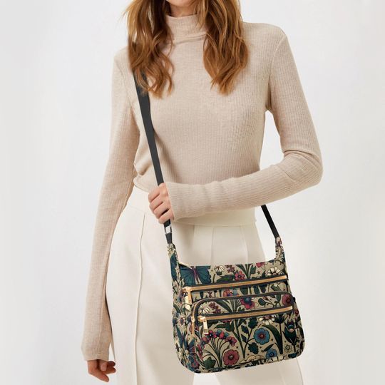 Butterfly Floral Multi-pocket Crossbody Bag Women's Handbag Purse