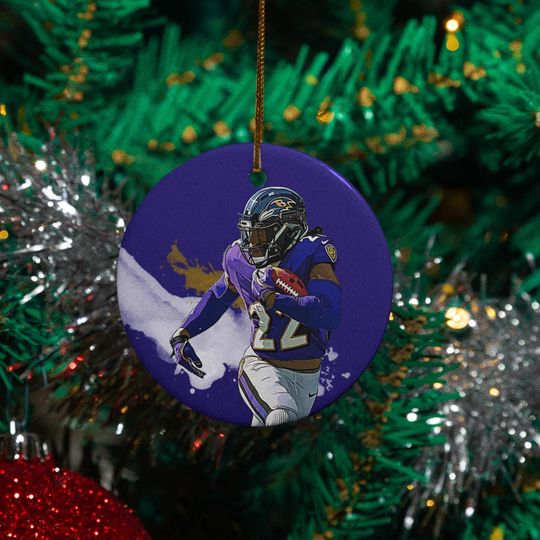 Baltimore Football Ornament, Henry Star Player Ceramic