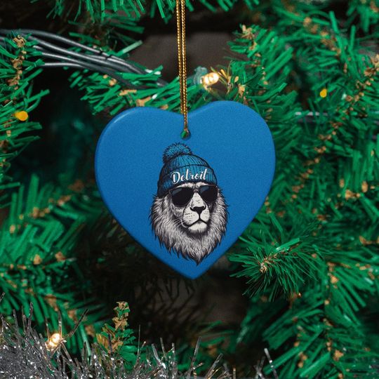 Detroit Football Ornament: Personalized Ceramic Christmas Decor