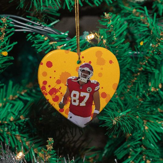 Football Fan Ceramic Ornament, Kelce Inspired