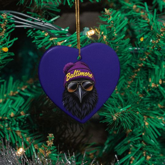 Football Mascot Ornament: Baltimore Team Spirit (Ceramic Christmas Decor)