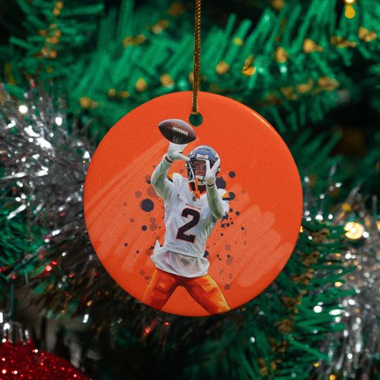 Denver Football Ornament: Surtain II Ceramic Holiday Decor