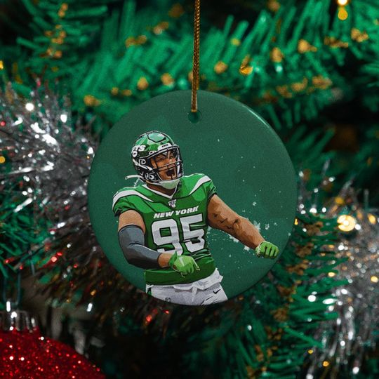 Williams New York Football Ornament, Ceramic Star Player (Personalized)