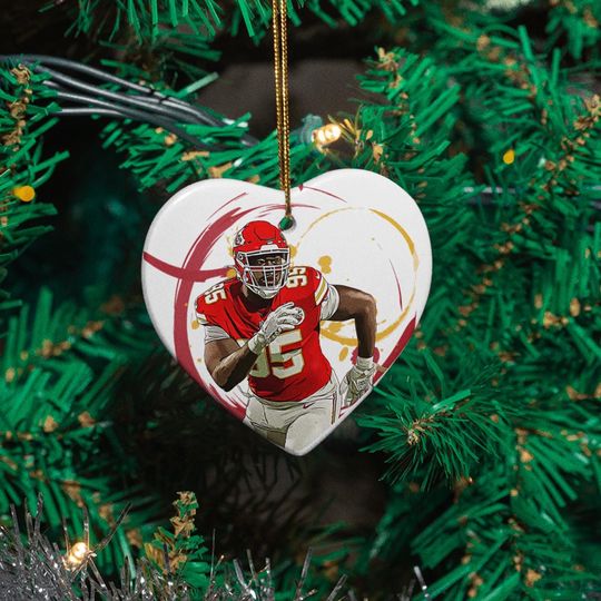 Football Star Player Ornament: Jones Inspired Ceramic