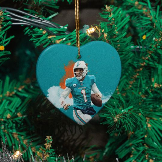 Tagovailoa Miami Football Ornament: Personalized Ceramic Christmas Decor