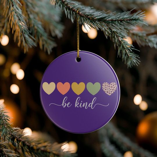 Be Kind Hearts Ceramic Ornament, 3 inch round, Teacher Life Present, Elementary Middle High School Graduation Appreciation Gift Bag, Student