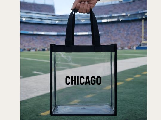 Chicago Clear Stadium Tote Bag, Transparent PVC Concert Bag