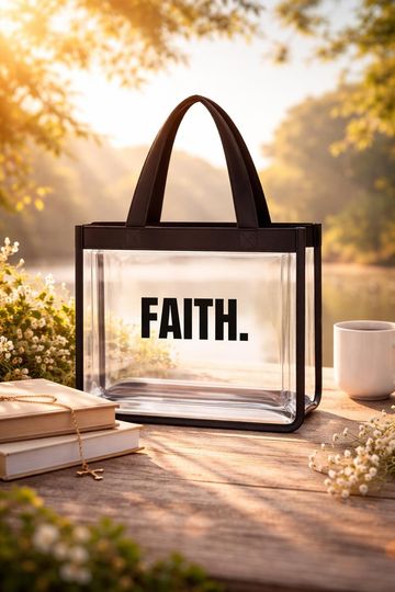Stadium Tote Bag | Christian Tote Bag | Christian Gift | Concert Bag | Faith Over Everything | Inspirational Gift