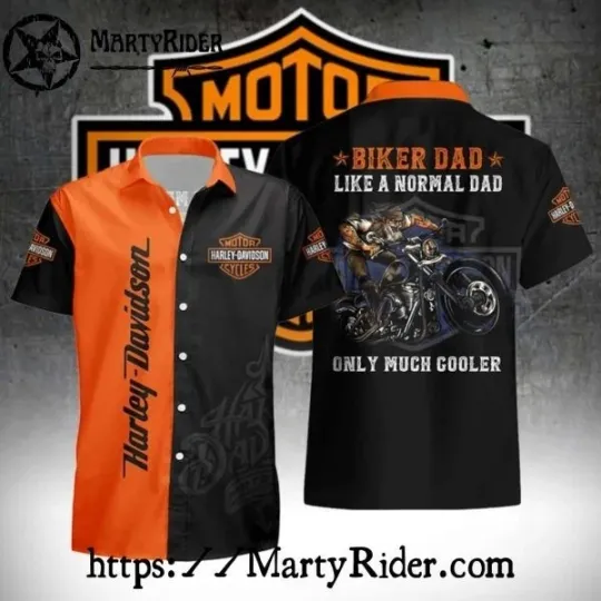 Discover Cool Biker Dad Vintage Harley Motor Racing Davidsonn Hawaiian Shirt