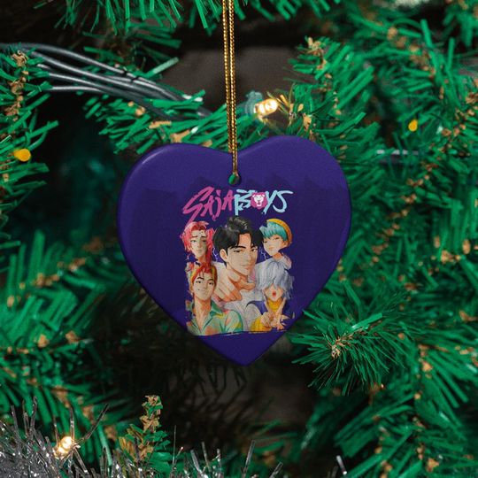 Kpop Anime Ornament: Saja Boys Band Christmas Decor, Ceramic