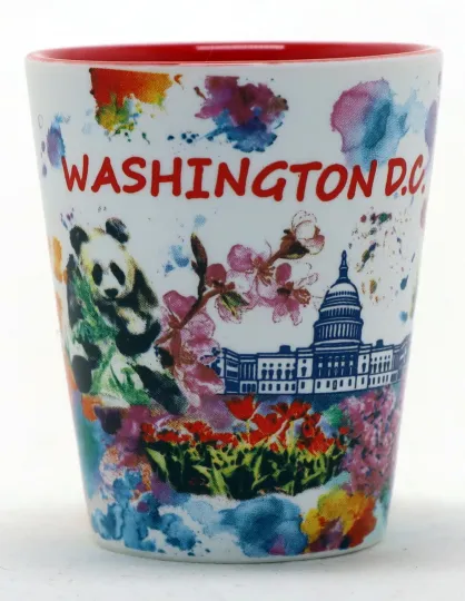 Washington DC Ceramic Watercolor Shot Glass