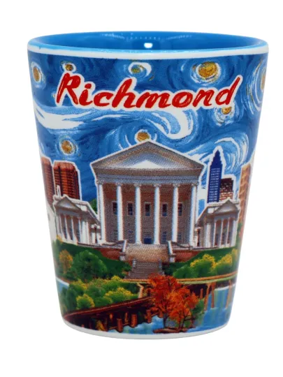 Discover Richmond Virginia Blue Ceramic Shot Glass