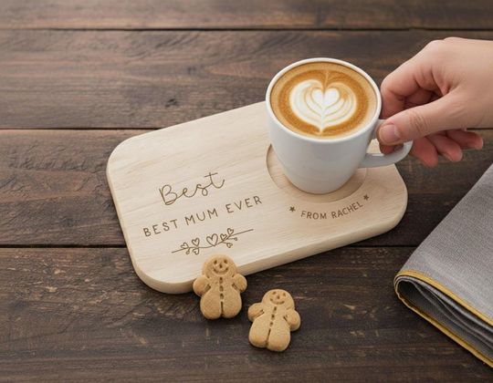 Personalized Nana Coffee and Cake Tray, Custom Wooden Tea and Biscuit Board, Mothers Day Gift for Grandma, Gift from Grandkids