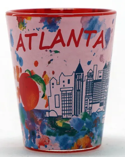 Atlanta Georgia Ceramic Watercolor Shot Glass