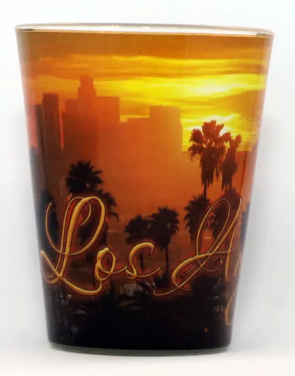 Los Angeles California City Sunset Ceramic Shot Glass