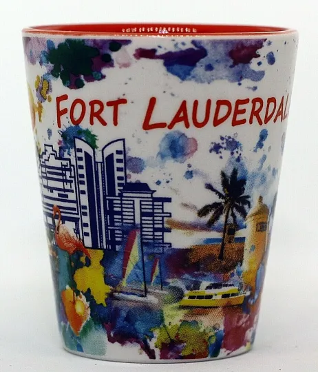 Ft. Lauderdale Ceramic Light Water Color Shot Glass