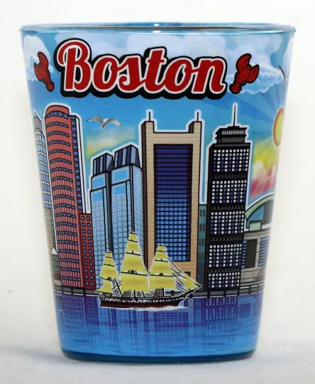 Boston Massachusetts Skyline Ceramic Shot Glass