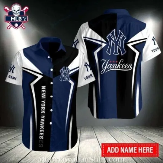 Discover New York Baseball Team Yankeess Sharp Contrast Customizable Aloha Shirt