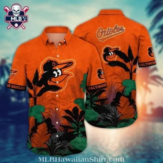 Discover Vibrant Baltimore Baseball Team Orioless Jungle Flora And Team Mascot Hawaiian S