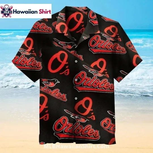 Discover Red And Black Vintage Baltimore Baseball Team Orioless Hawaiian Shirt