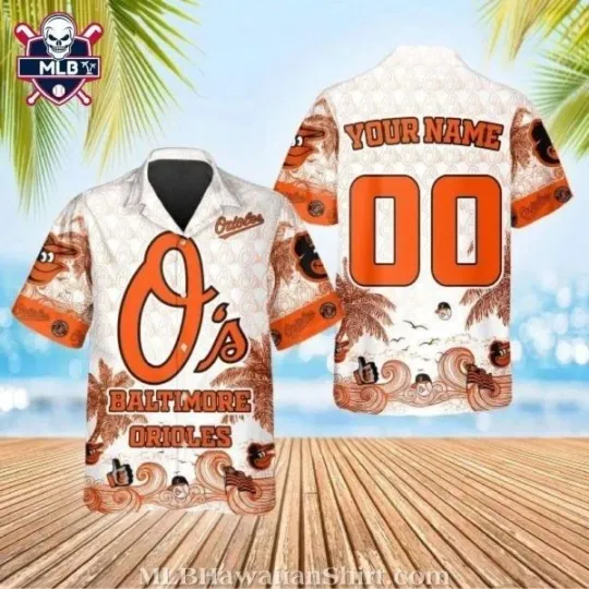 Discover Tropical Palm Tree Baltimore Baseball Team Orioless Hawaiian Shirt – Bring The B