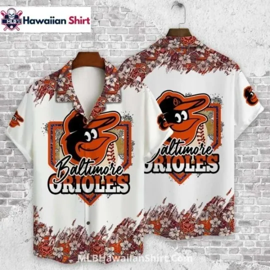 Discover Tribal Mask And Palms Baltimore Baseball Team Orioless Aloha Shirt