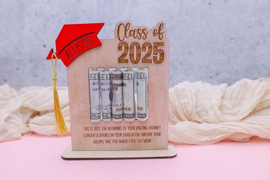 Personalized Grad Money Gift Holder