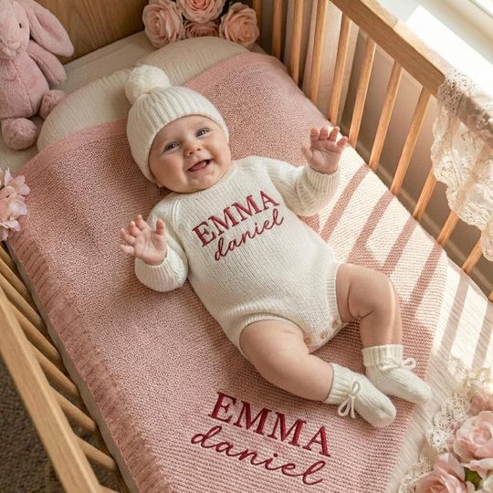 Discover Personalized Embroidered Baby Outfit, Baby Shower Gift