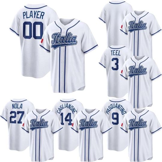 Discover Custom Men's/Youth Team Baseball Jersey - 2026 Italy World Baseball White Stitched Fan Personalized Name Number Stitched Shirt