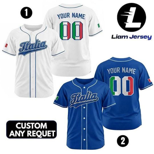 Discover Italia Baseball Jersey Custom Name Number, Personalized Italian Flag Team Uniform for Men Women Youth Kids, Custom Baseball Shirt 2026